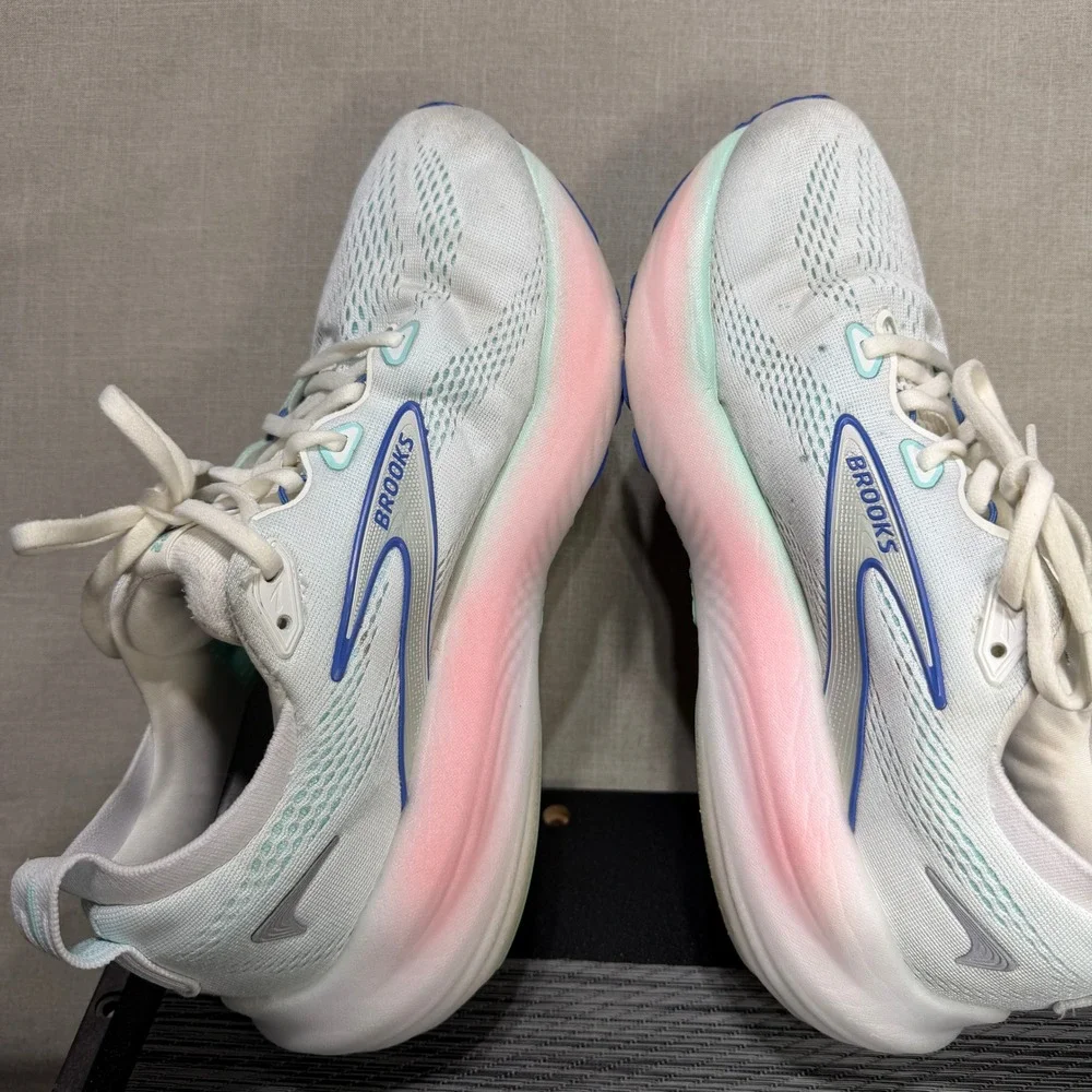 Brooks Glycerin 22 Shoes - Women 10.5 - White Blue Pink Running 1204341B110